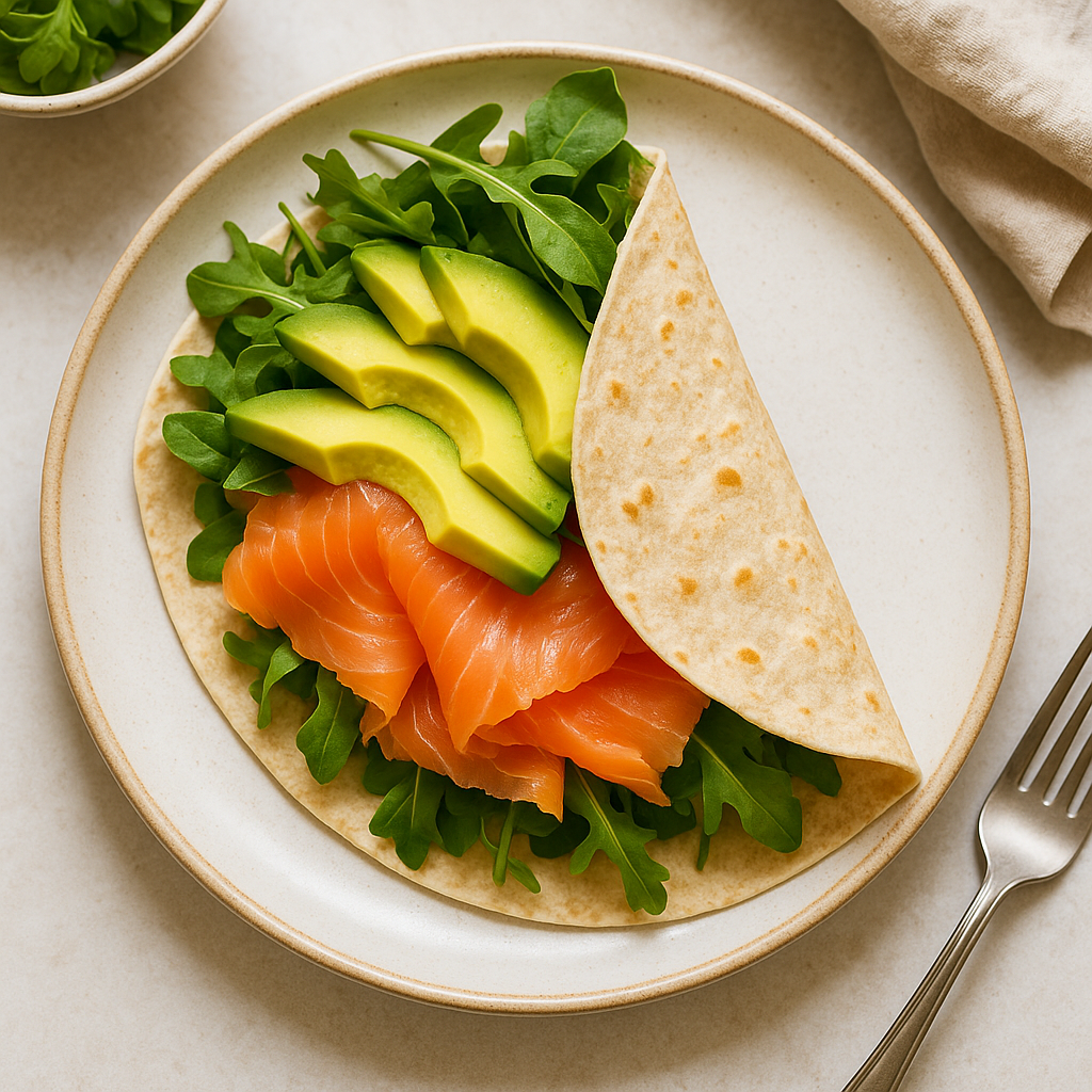Avocado and Smoked Salmon Breakfast Wrap