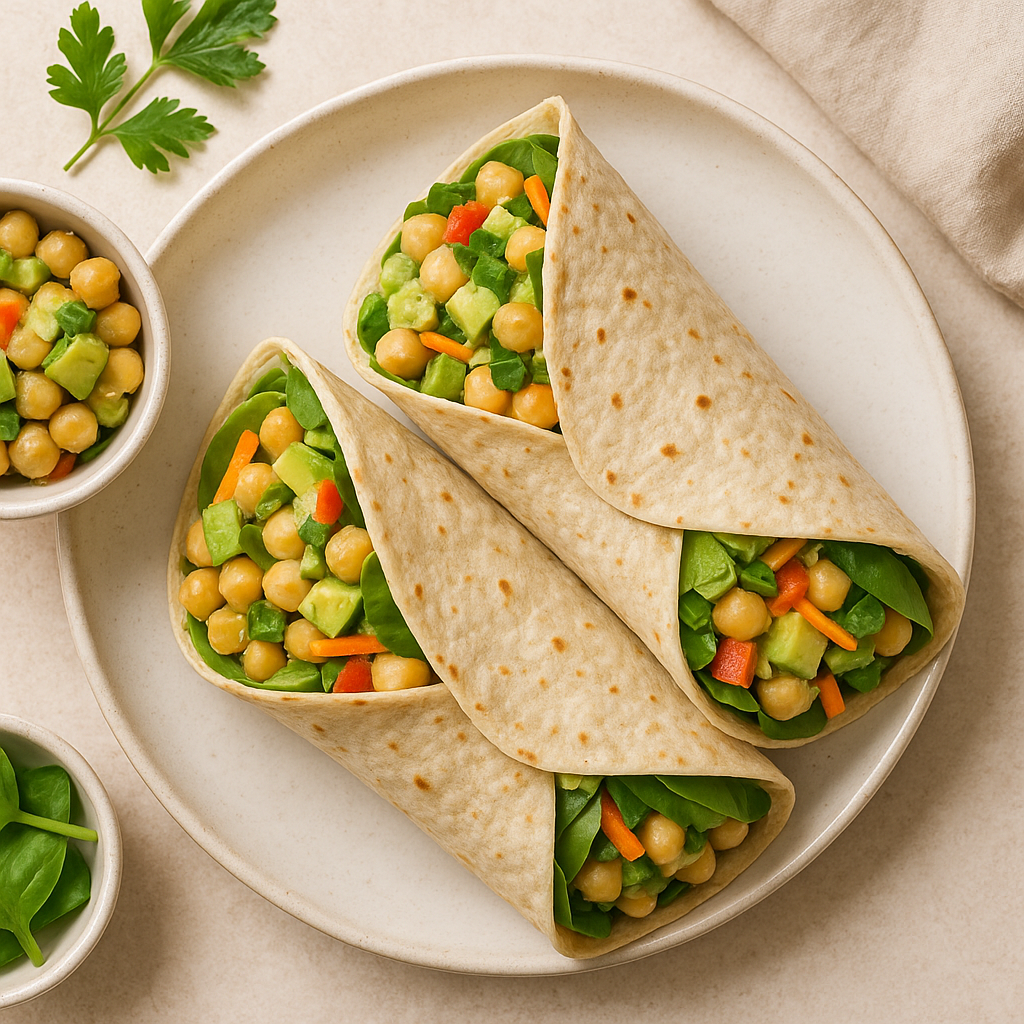 Chickpea and Avocado Chickpea Salad Wrap