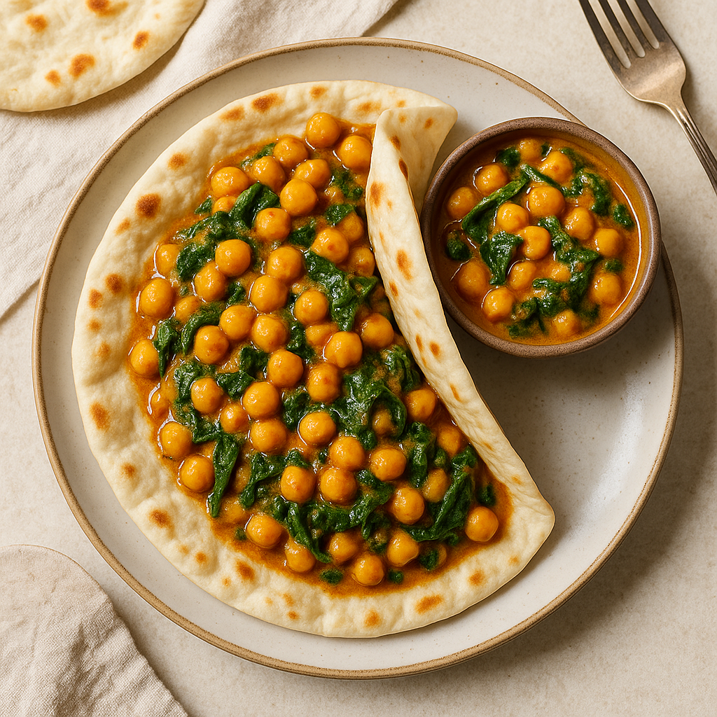 Chickpea Spinach Curry Wrap