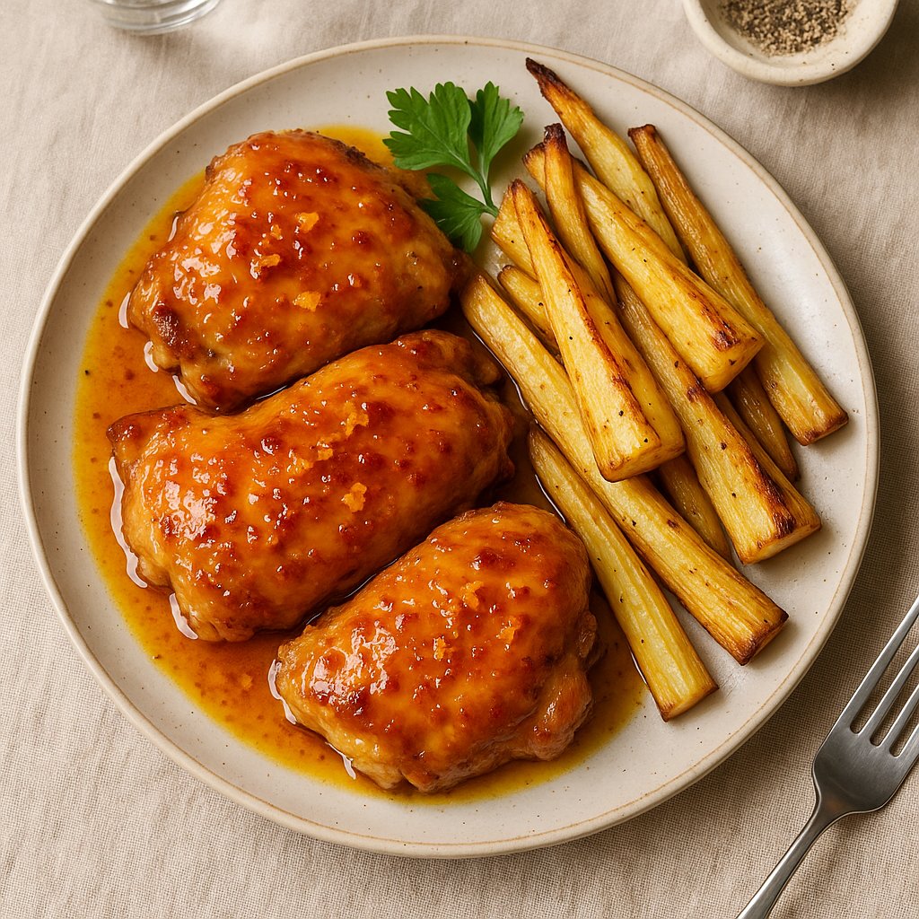 Citrus Honey Glazed Chicken with Roasted Parsnips