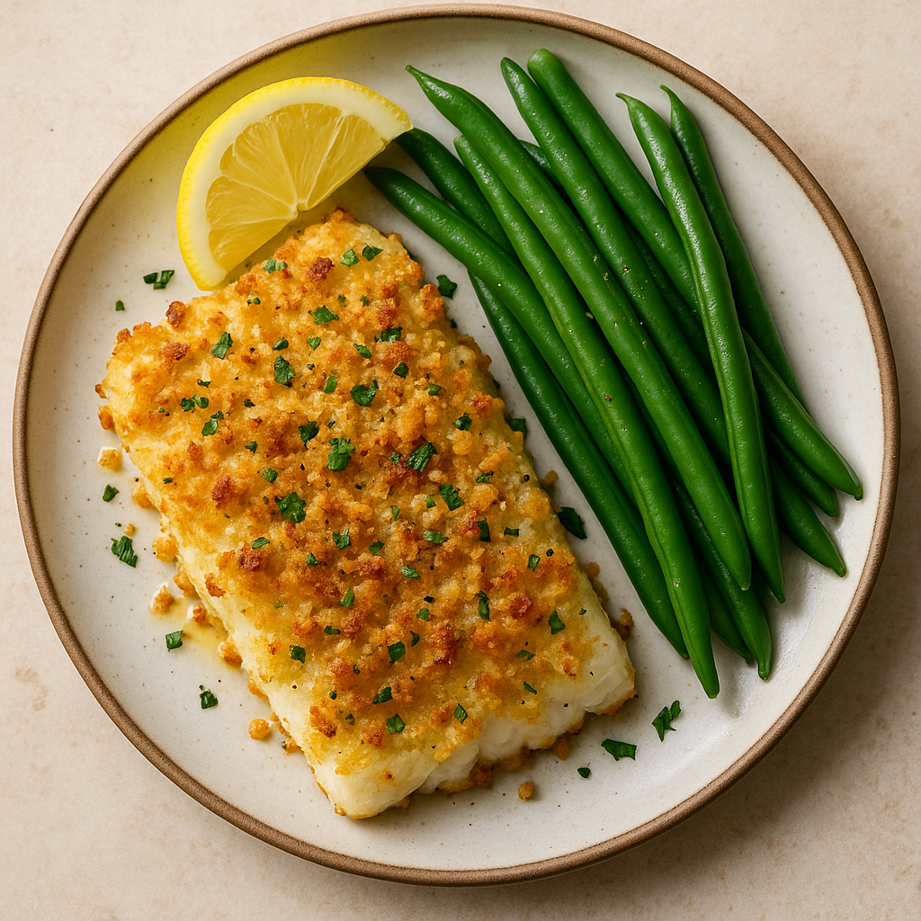 Crispy Baked Lemon Garlic Cod