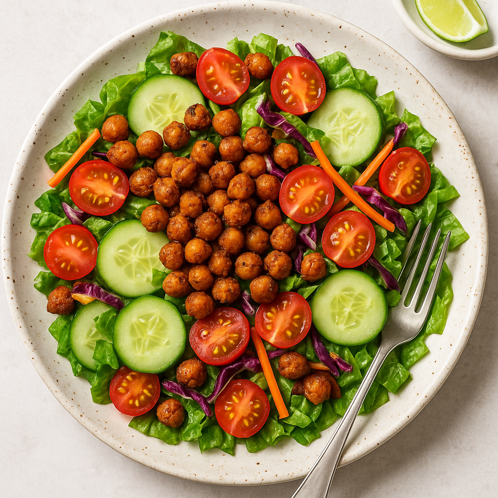 Crispy Coconut Chickpea Salad