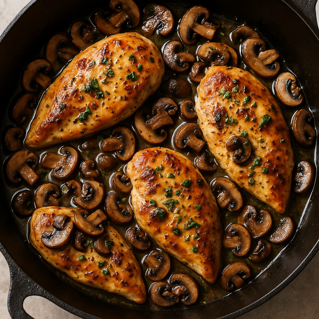 Garlic Butter Mushroom Chicken Skillet