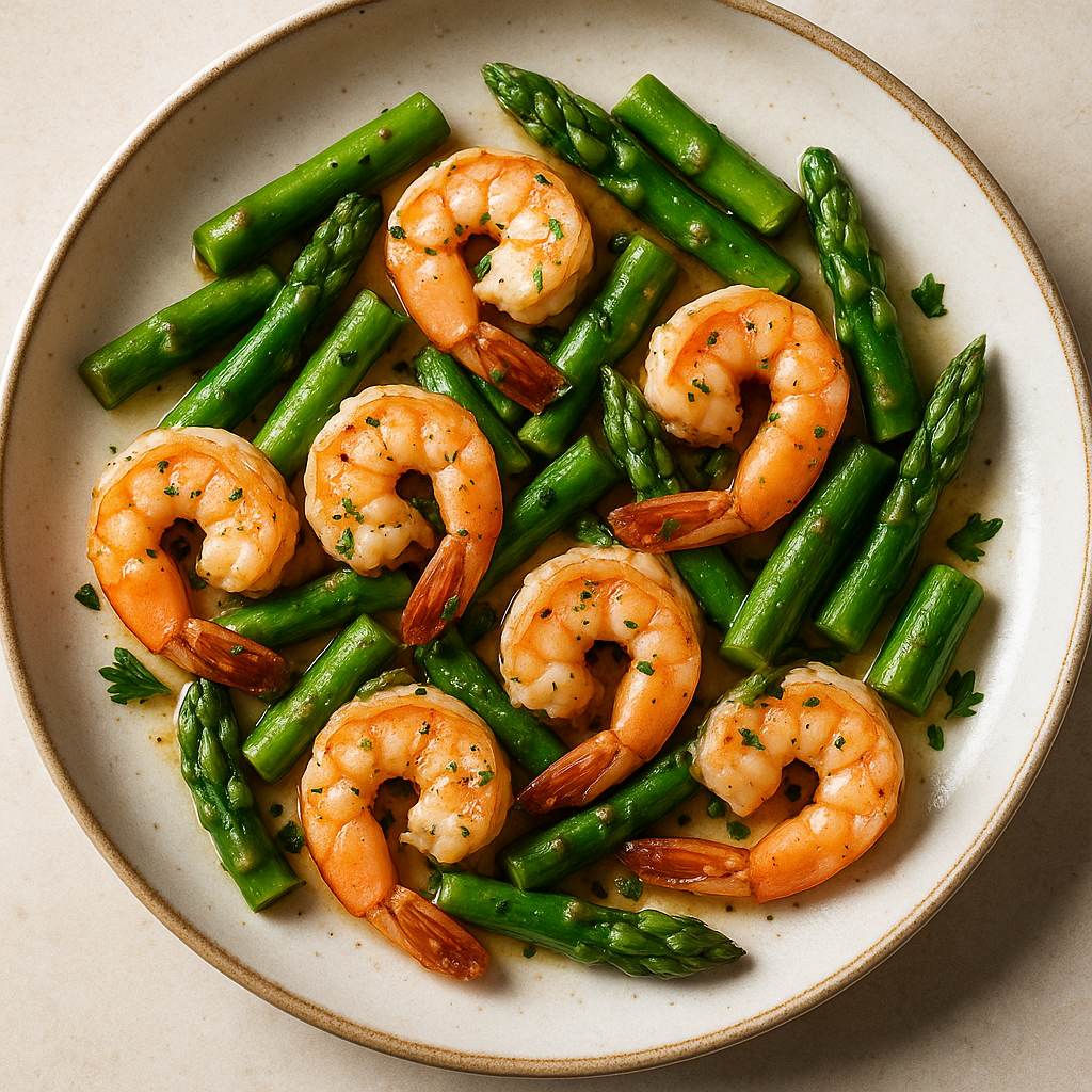 Garlic Butter Shrimp with Asparagus