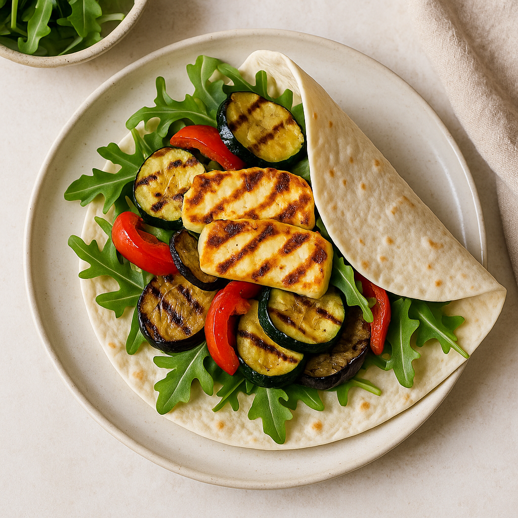 Grilled Mediterranean Veggie & Halloumi Wrap