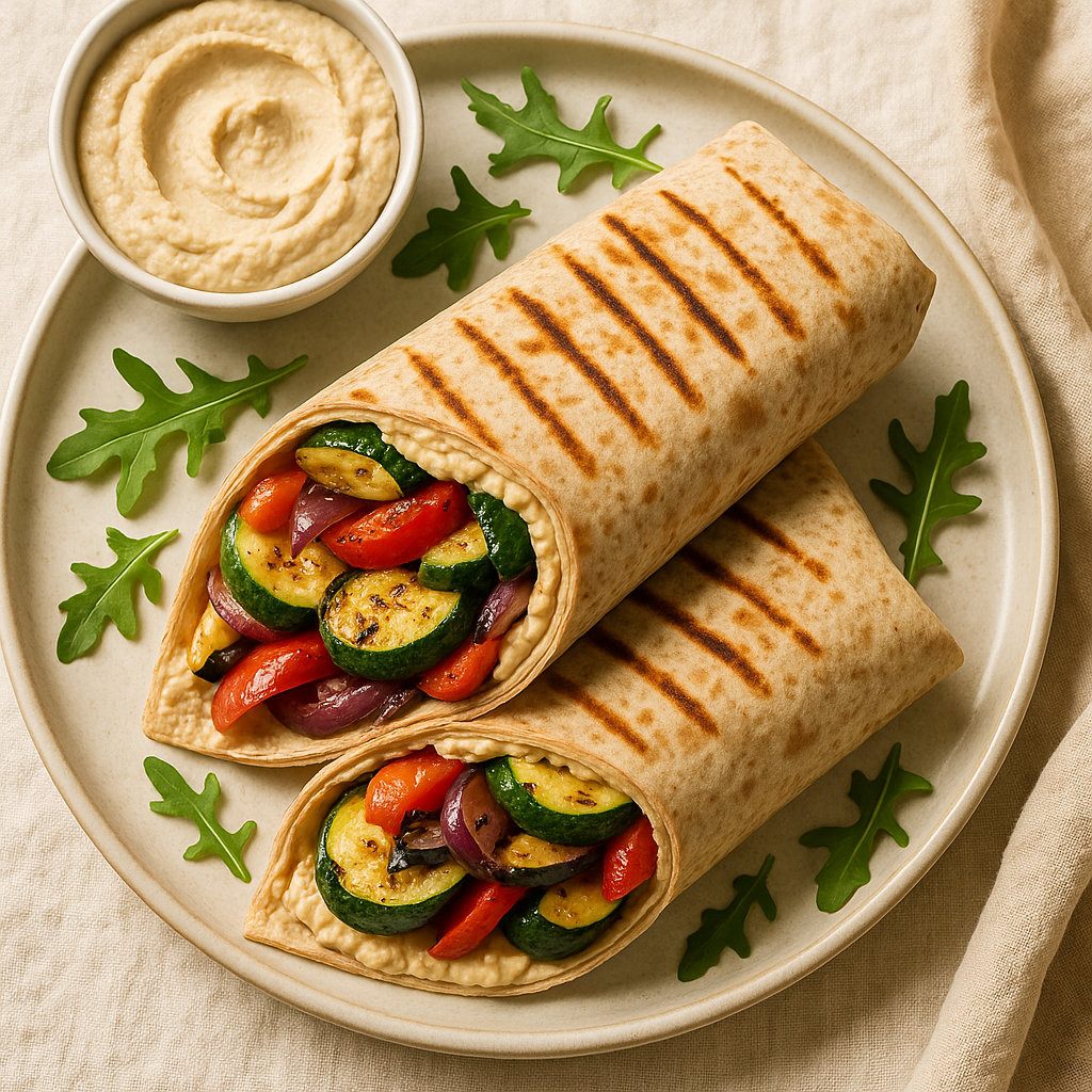 Grilled Veggie and Hummus Wrap