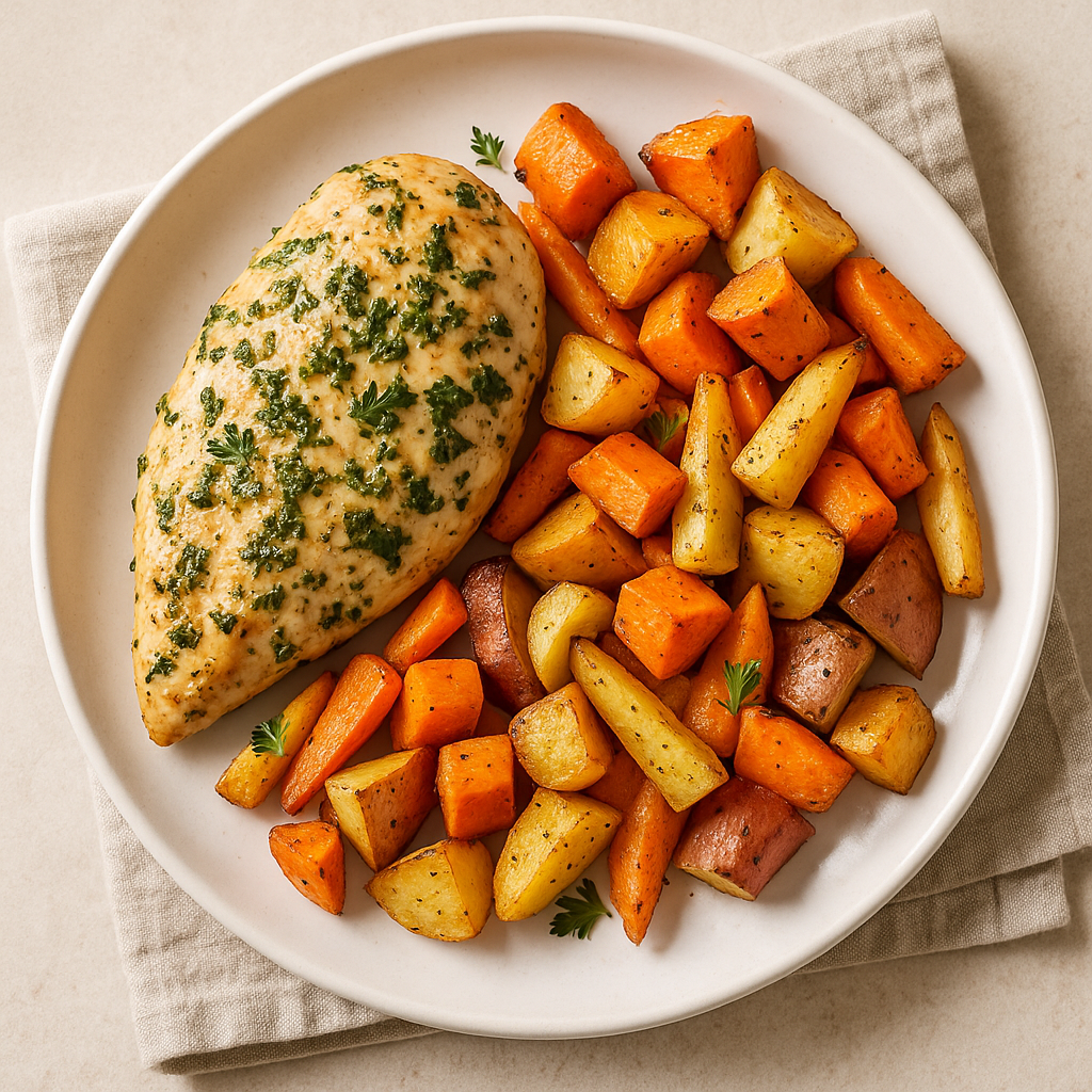Herb-Marinated Chicken with Roasted Root Vegetables
