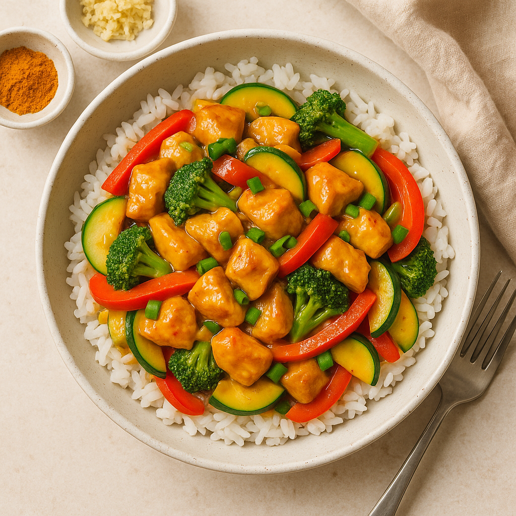 Low FODMAP Ginger Turmeric Chicken Stir-Fry