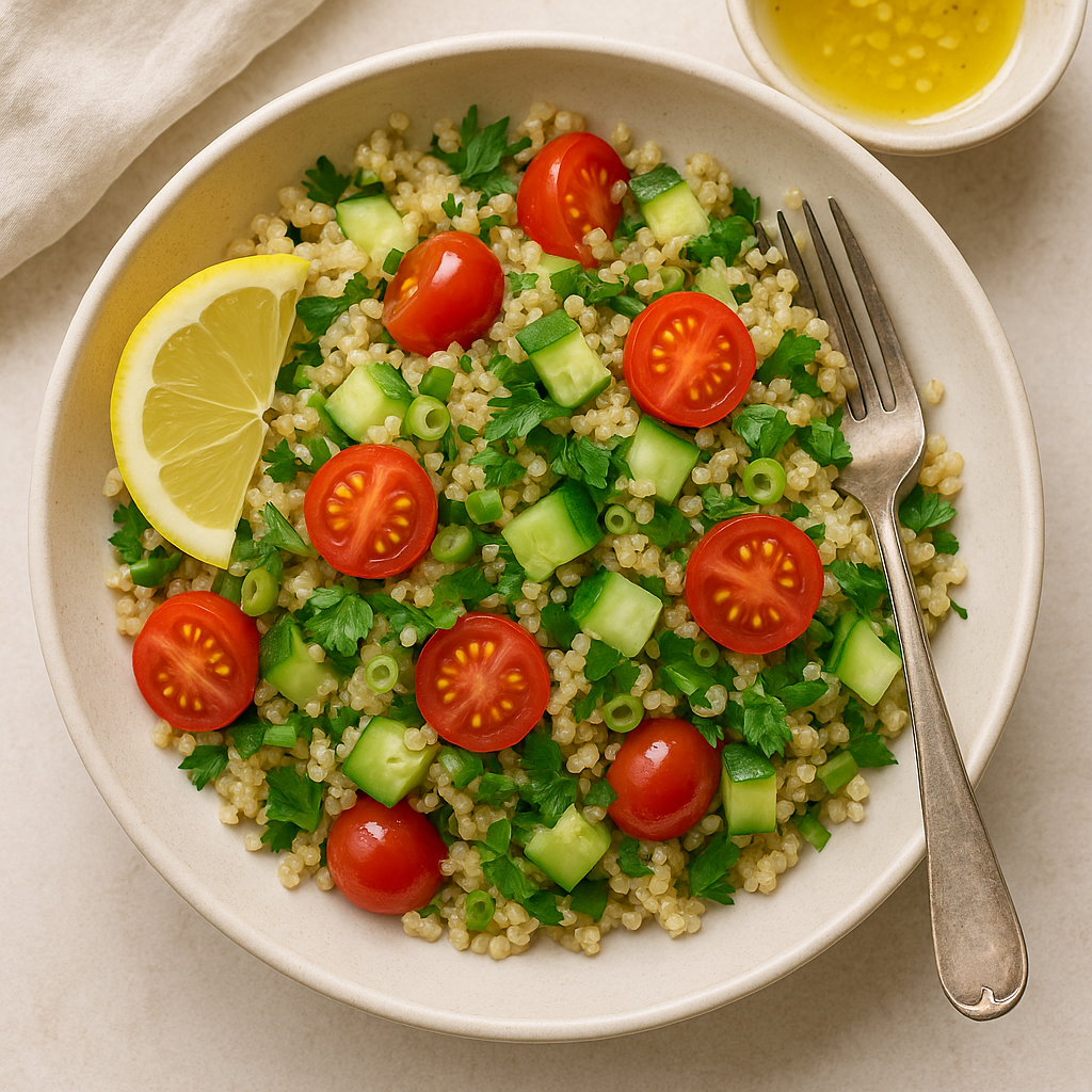 Low FODMAP Lemon Garlic Quinoa Salad