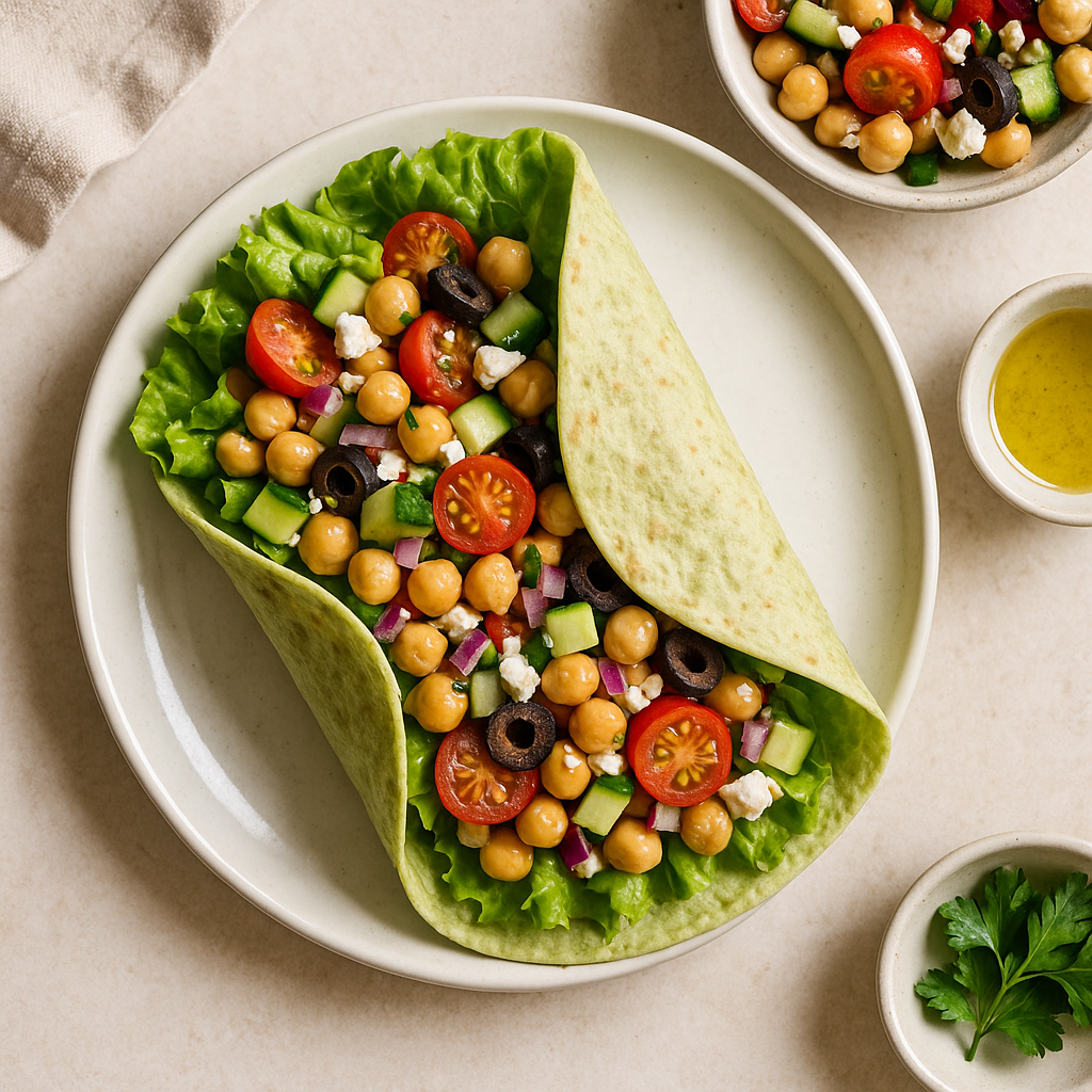 Mediterranean Chickpea Salad Wrap