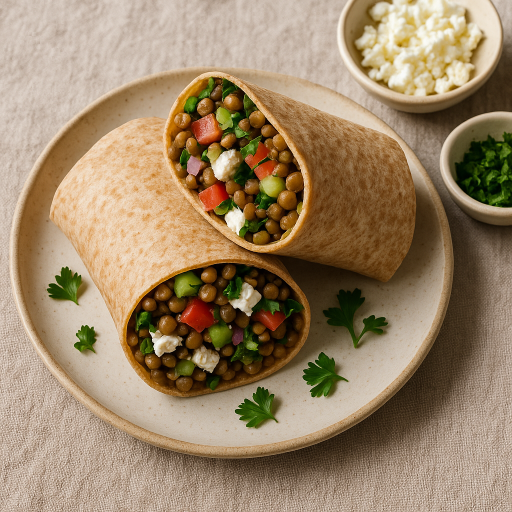 Mediterranean Lentil & Feta Power Wrap