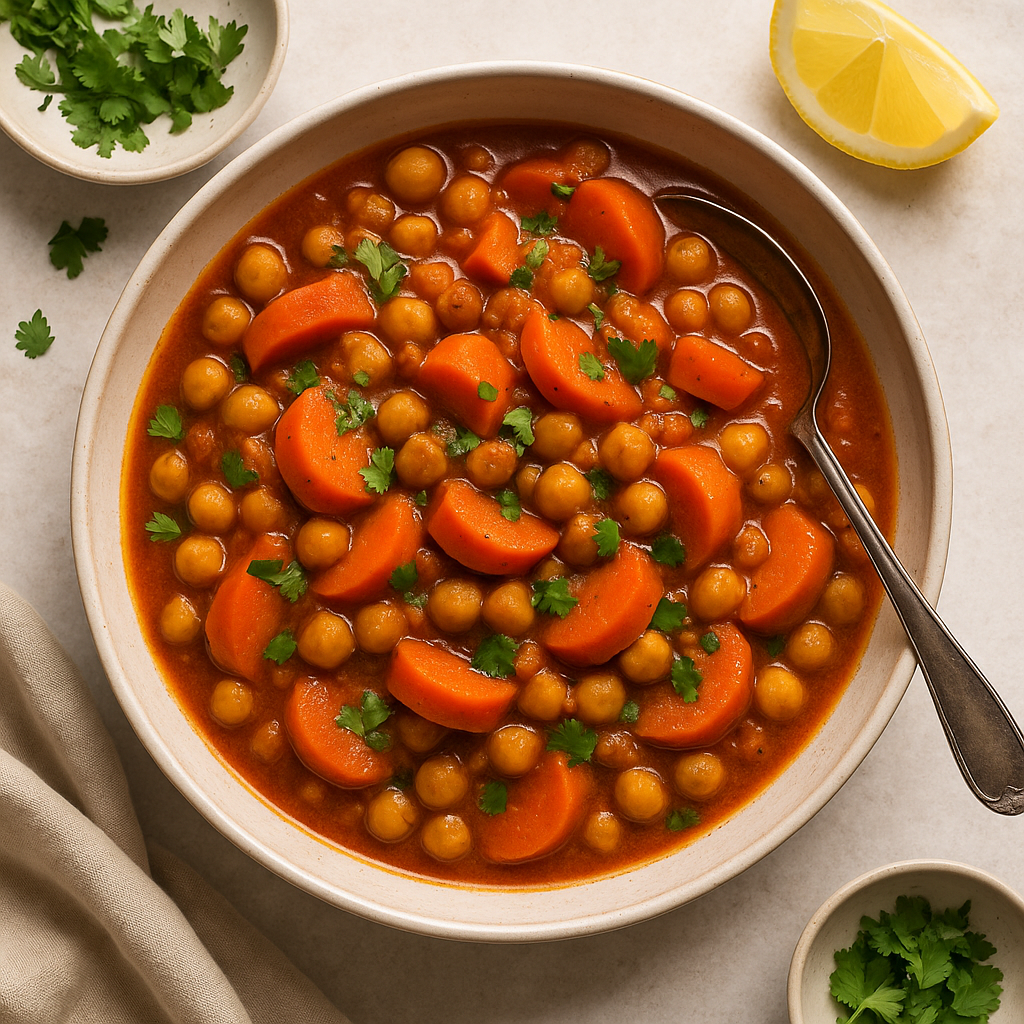 Moroccan Chickpea and Carrot Tagine