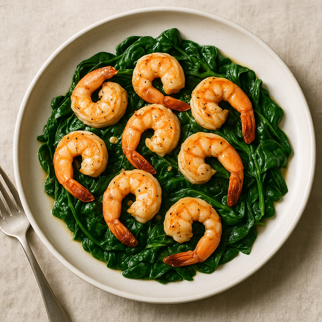 Sautéed Garlic Butter Shrimp and Spinach