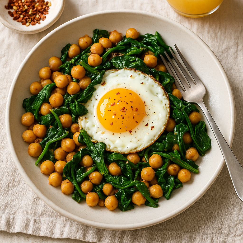 Savory Chickpea and Spinach Breakfast Sauté