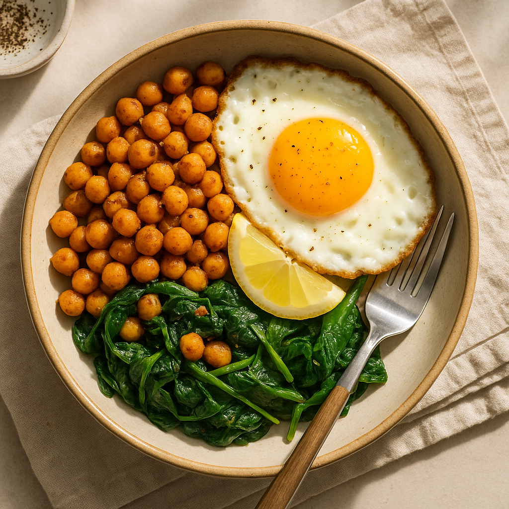 Savory Chickpea & Spinach Breakfast Bowl