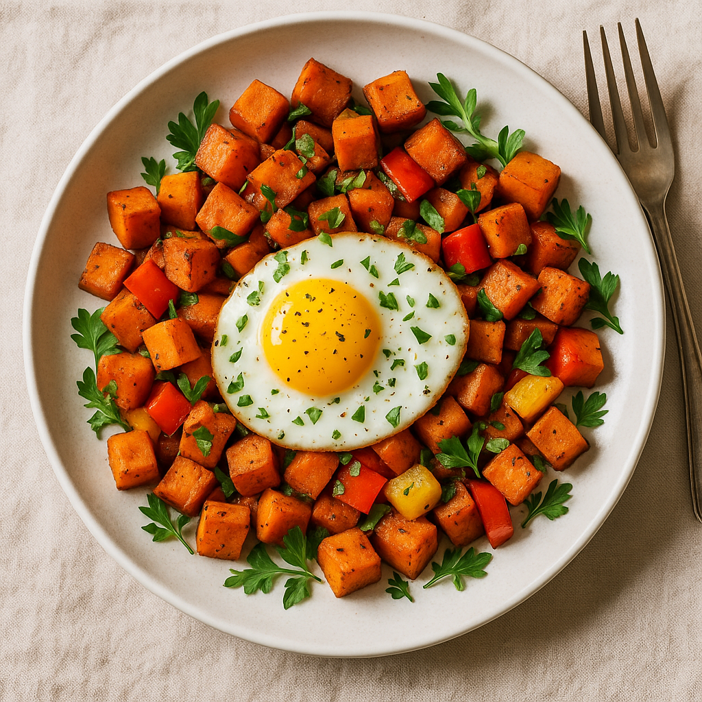 Savory Herb and Sweet Potato Breakfast Hash