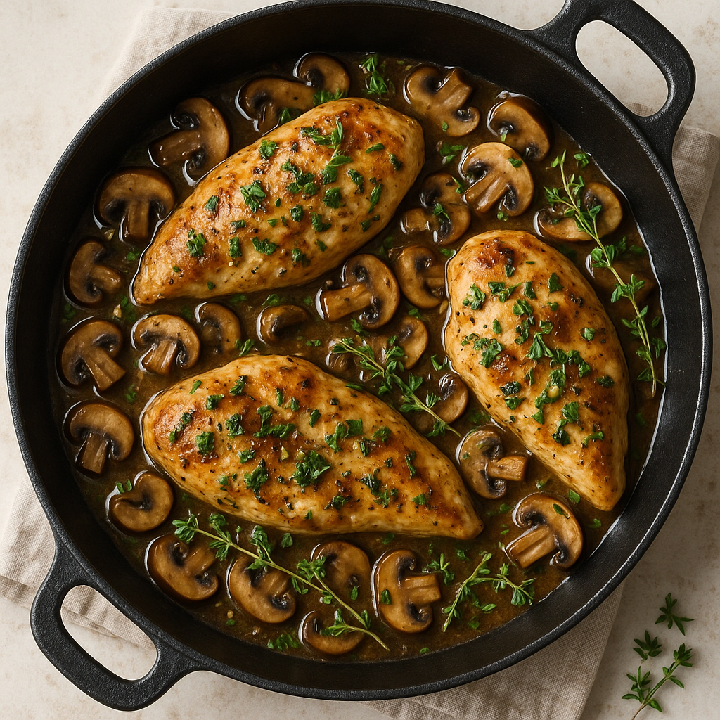 Savory Mushroom and Herb Chicken Skillet