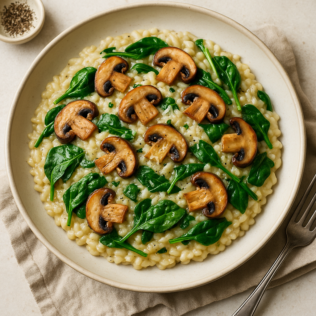 Savory Mushroom and Spinach Risotto