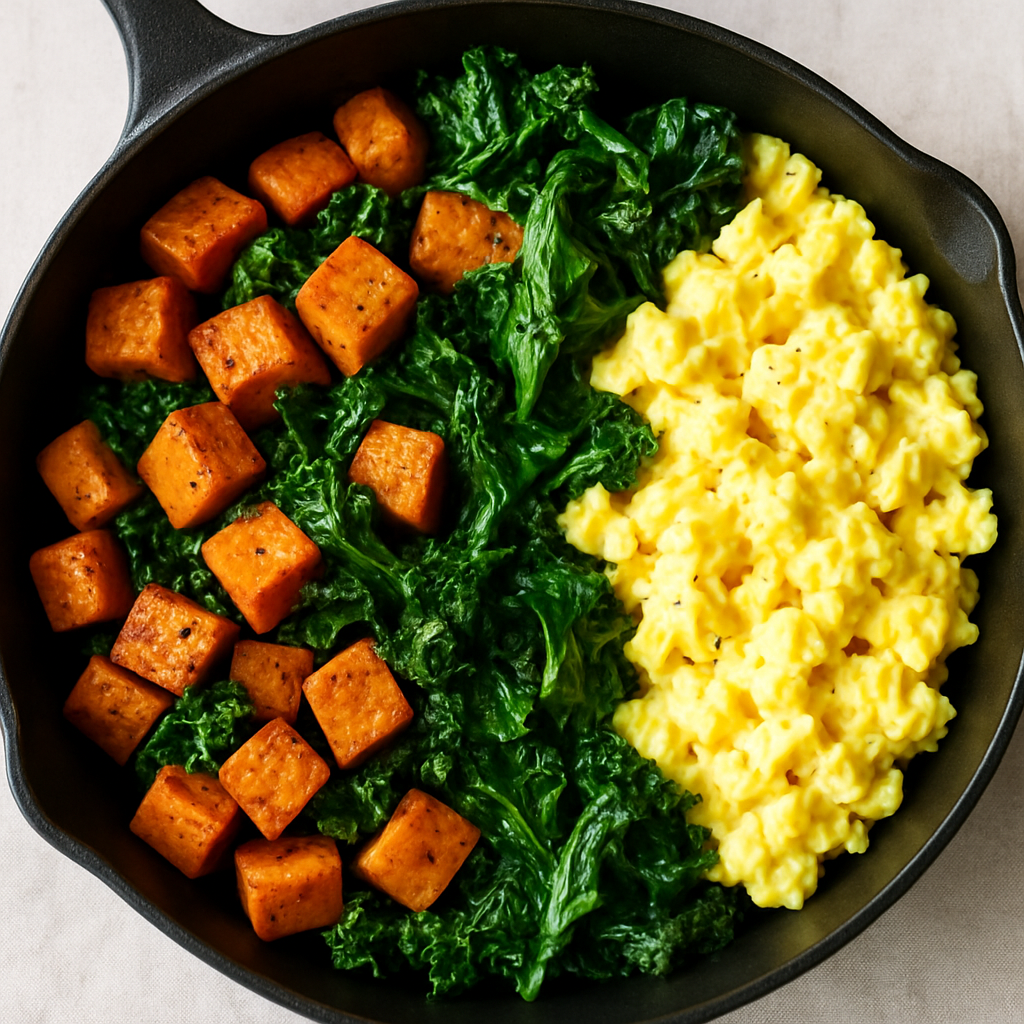 Savory Sweet Potato and Kale Breakfast Skillet