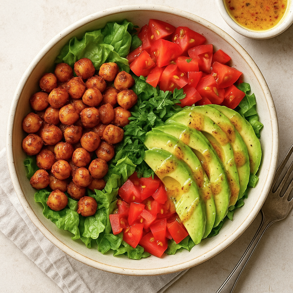 Spiced Chickpea and Avocado Salad Bowl