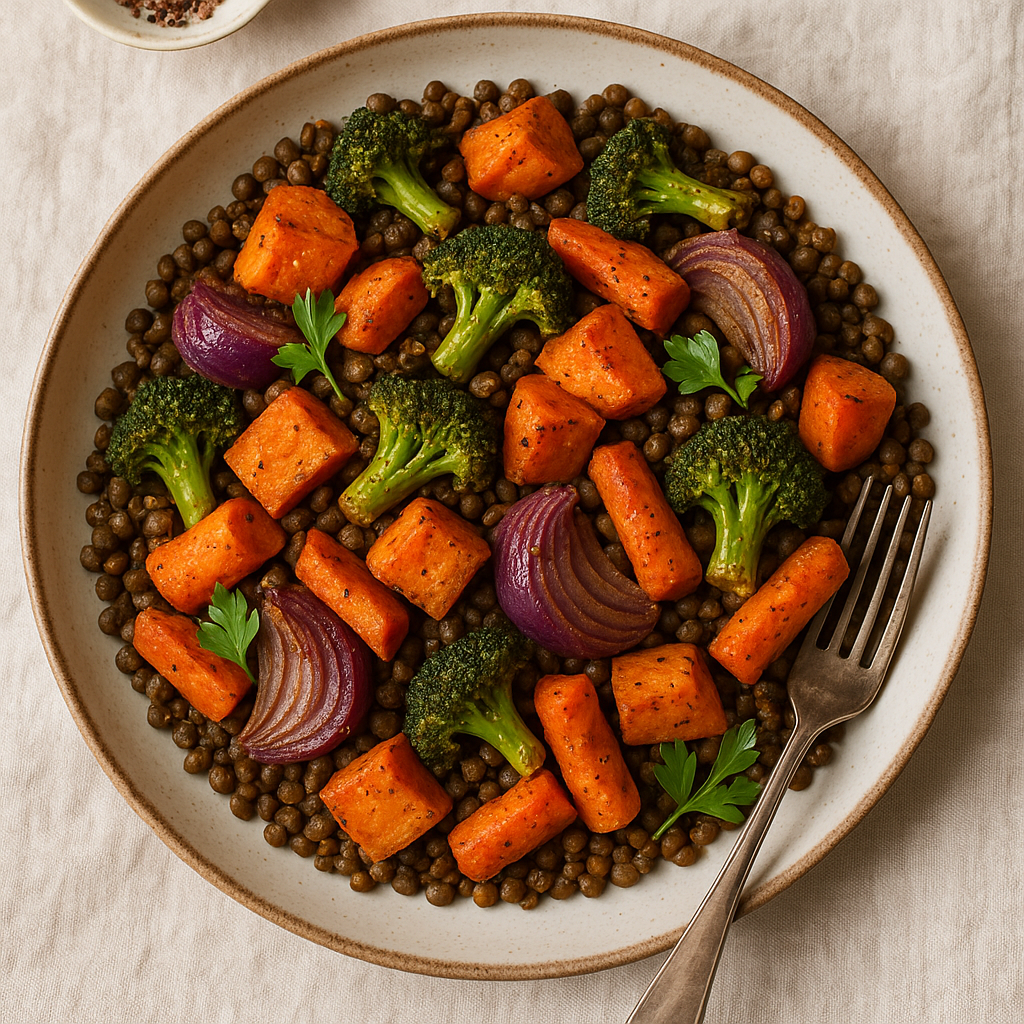 Spiced Lentil and Roasted Vegetable Salad