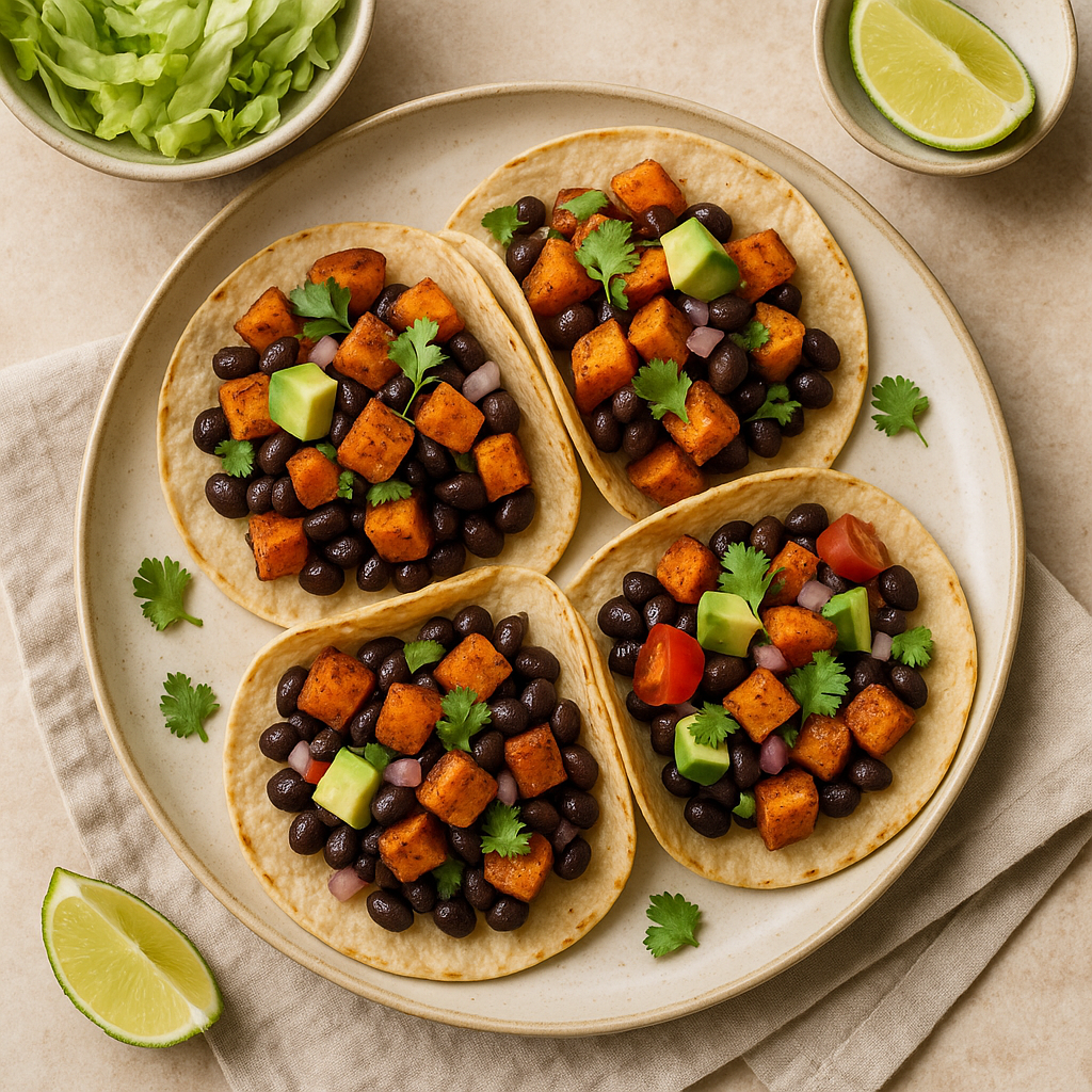 Spiced Sweet Potato and Black Bean Tacos