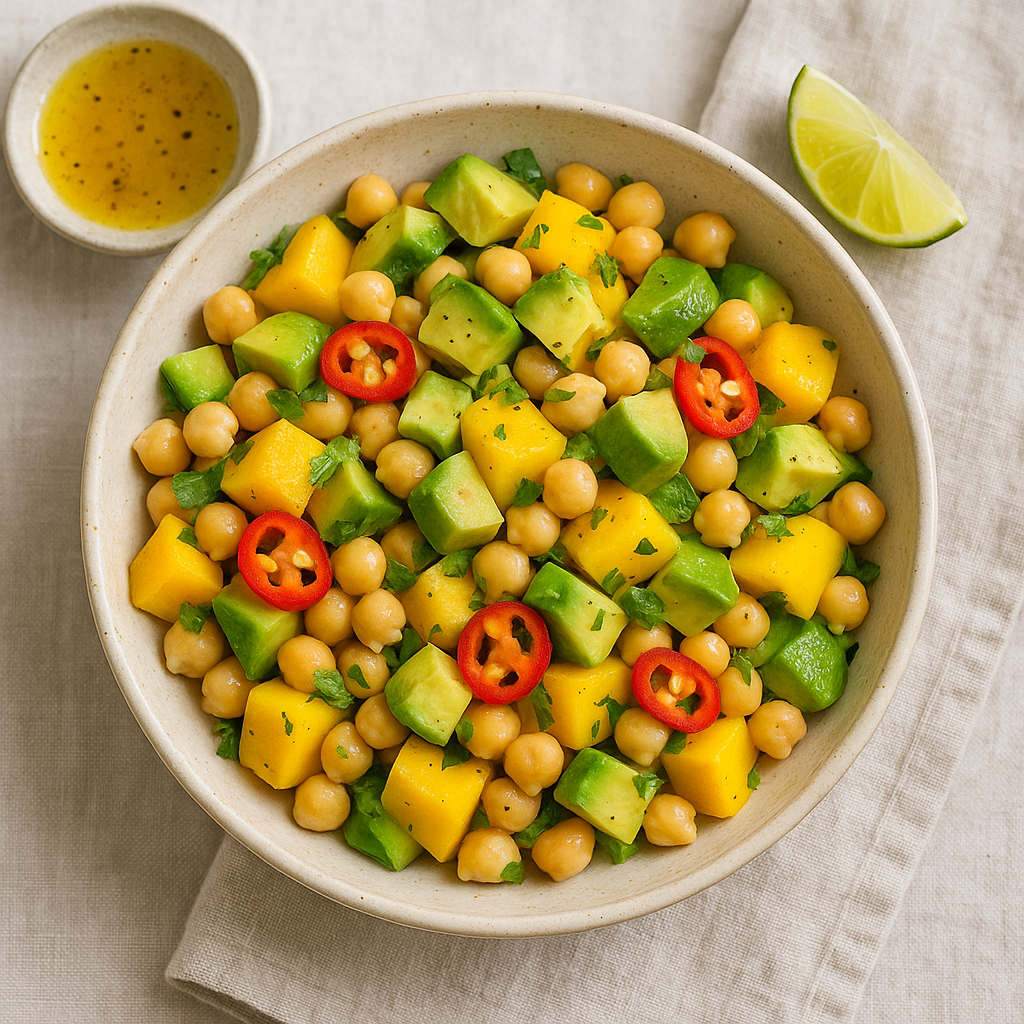 Spicy Mango Avocado Chickpea Salad