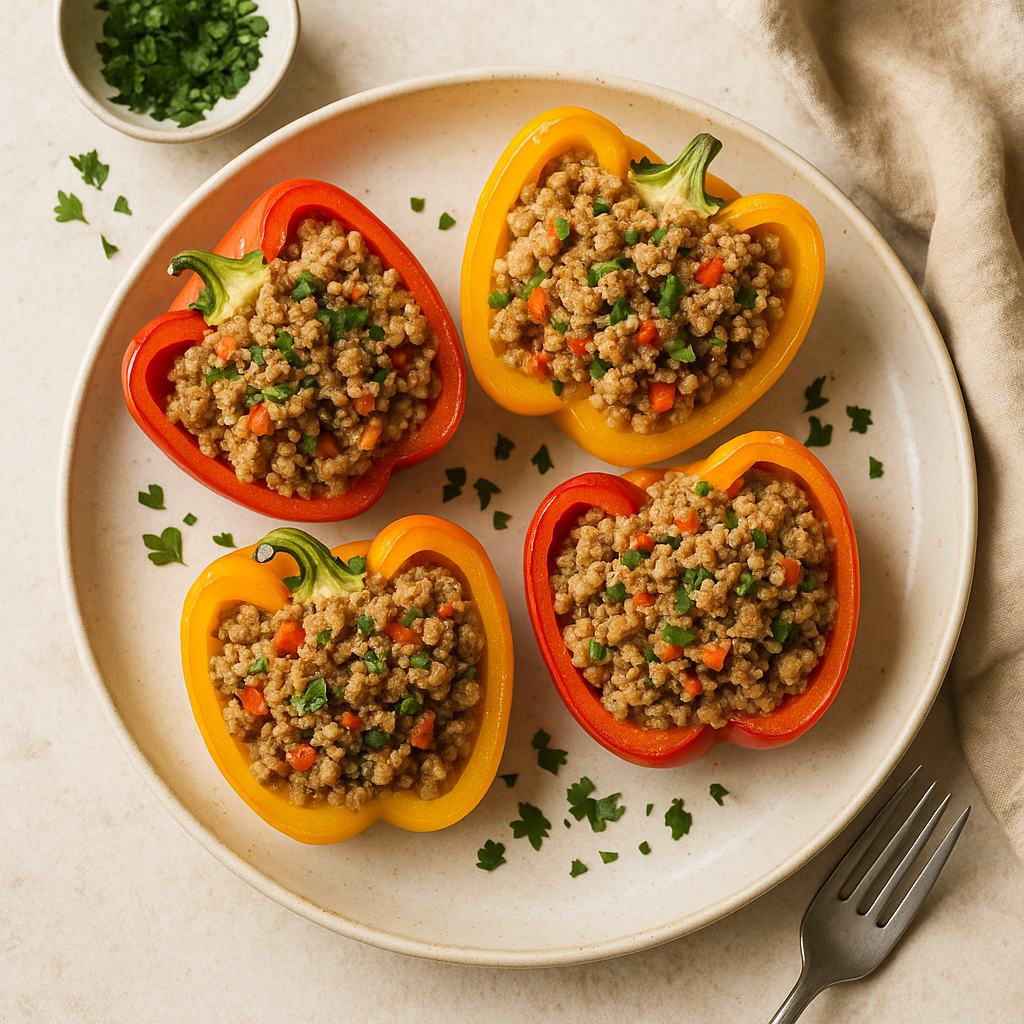 Stuffed Bell Peppers with Quinoa and Ground Turkey