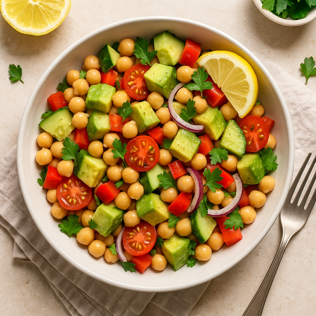 Summer Chickpea and Avocado Salad