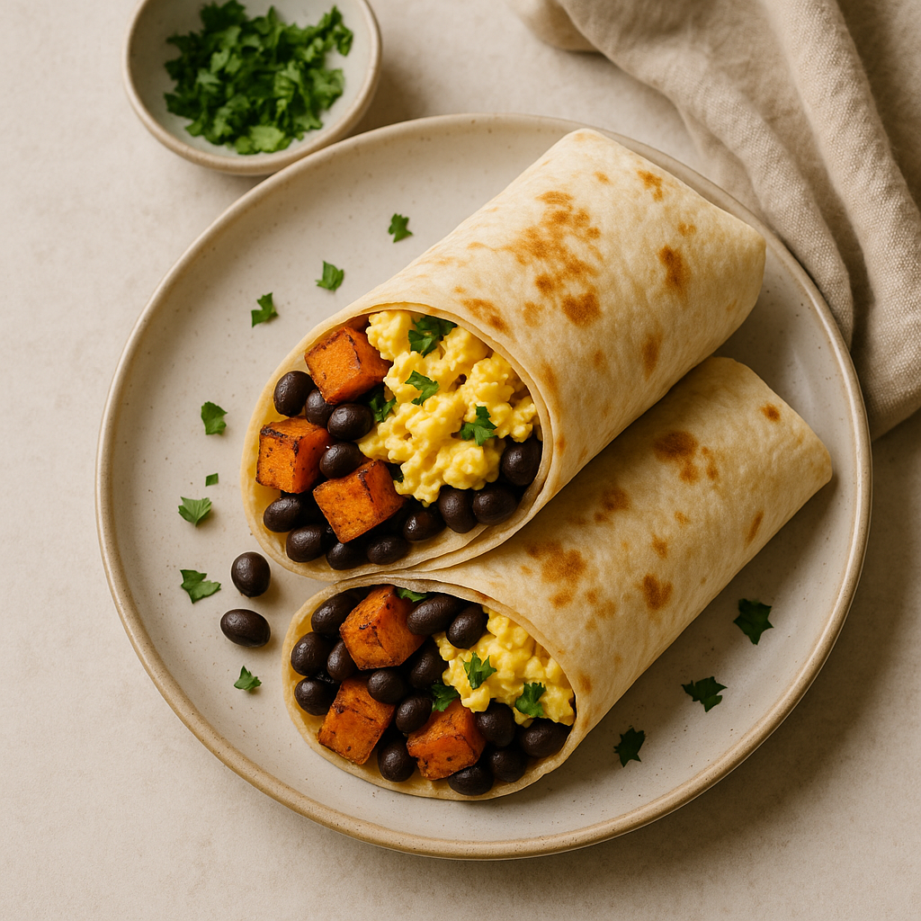 Sweet Potato and Black Bean Breakfast Burrito