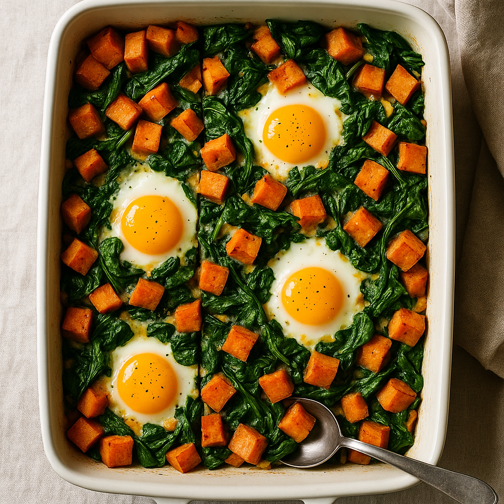 Sweet Potato and Spinach Breakfast Bake